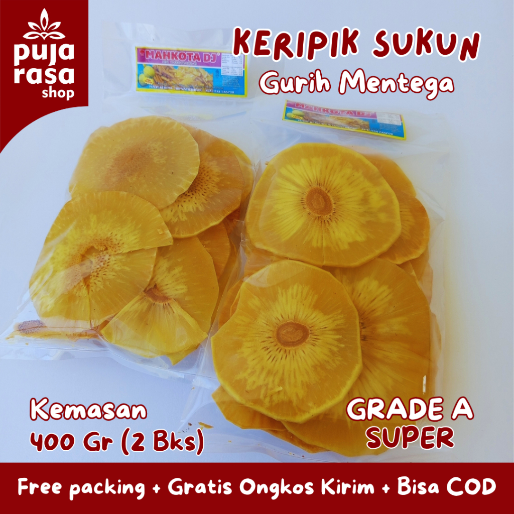 

RENYAH KERIPIK KRIPIK SUKUN GURIH MENTEGA GRADE A SUPER TIPIS ENAK 200 GRAM
