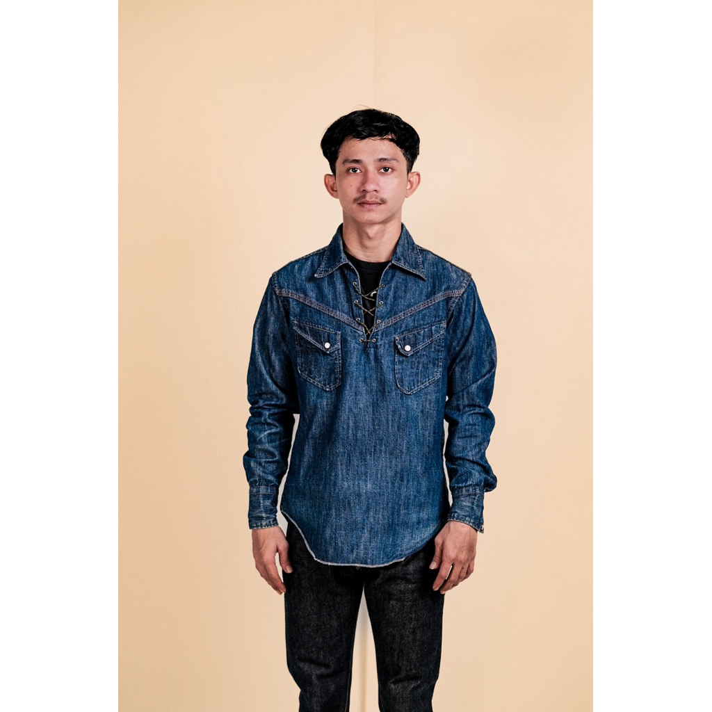 Joe Mccoy Western Shirt Denim Original Authethic Made in Japan