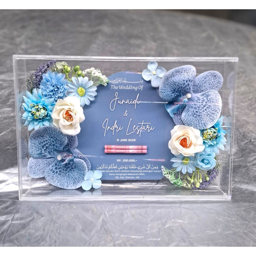 MAHAR AKRILIK 30x20 TRANSPARAN| MAHAR MEWAH| MAHAR UANG | MAHAR ESTETIK