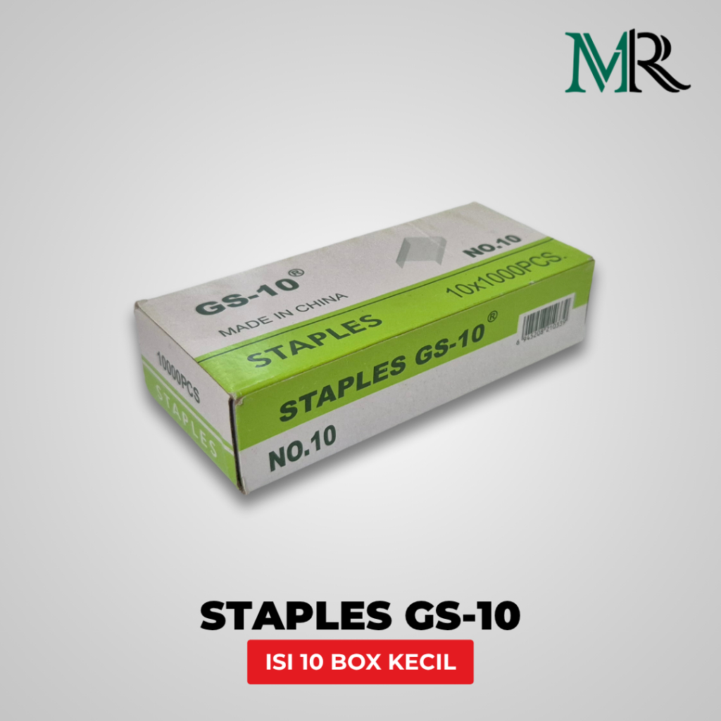 

Staples No. 10 - 1 Box Besar Isi 10 Box Kecil (Total 10.000pcs) - Tajam & Berkualitas
