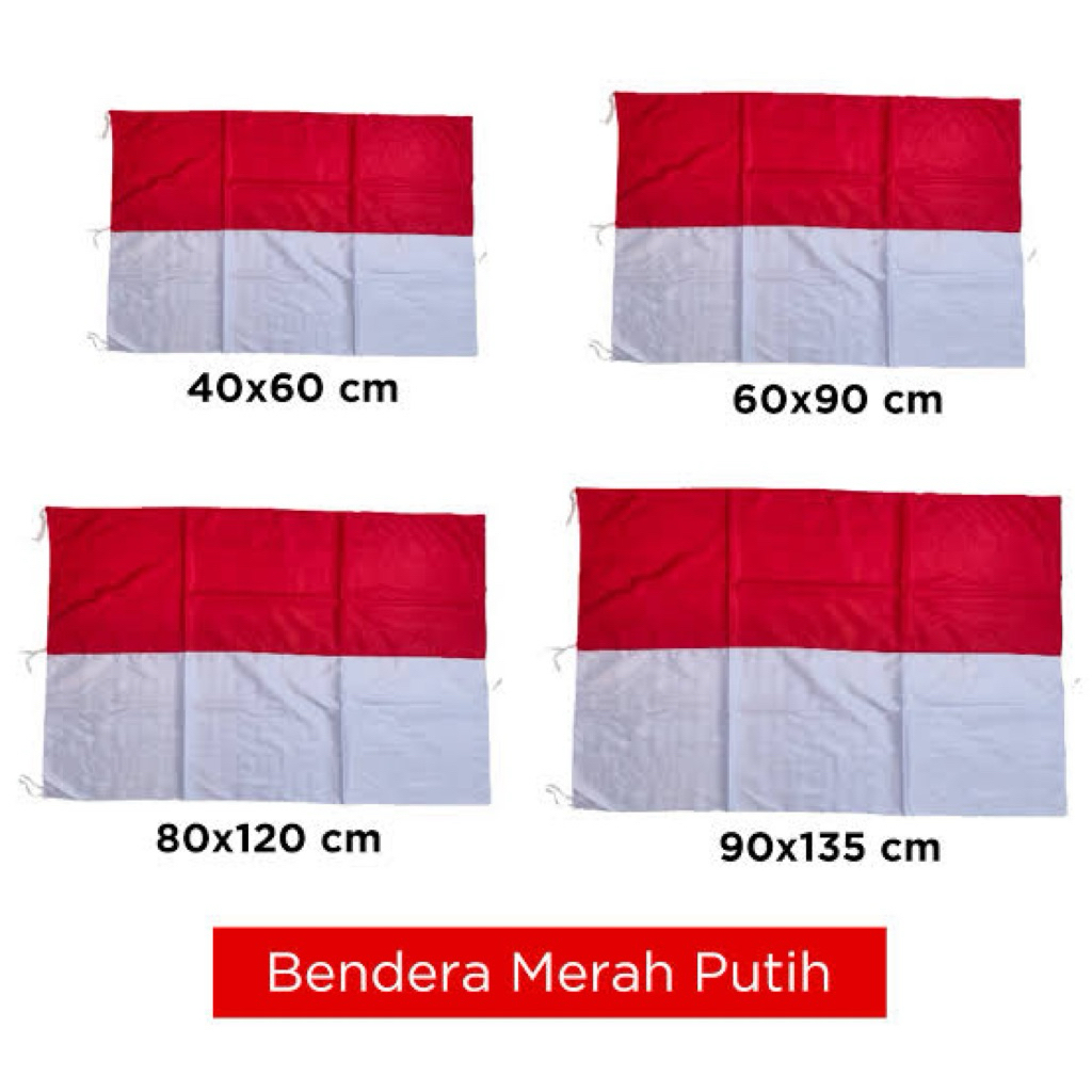 Bendera merah putih kain satin peles