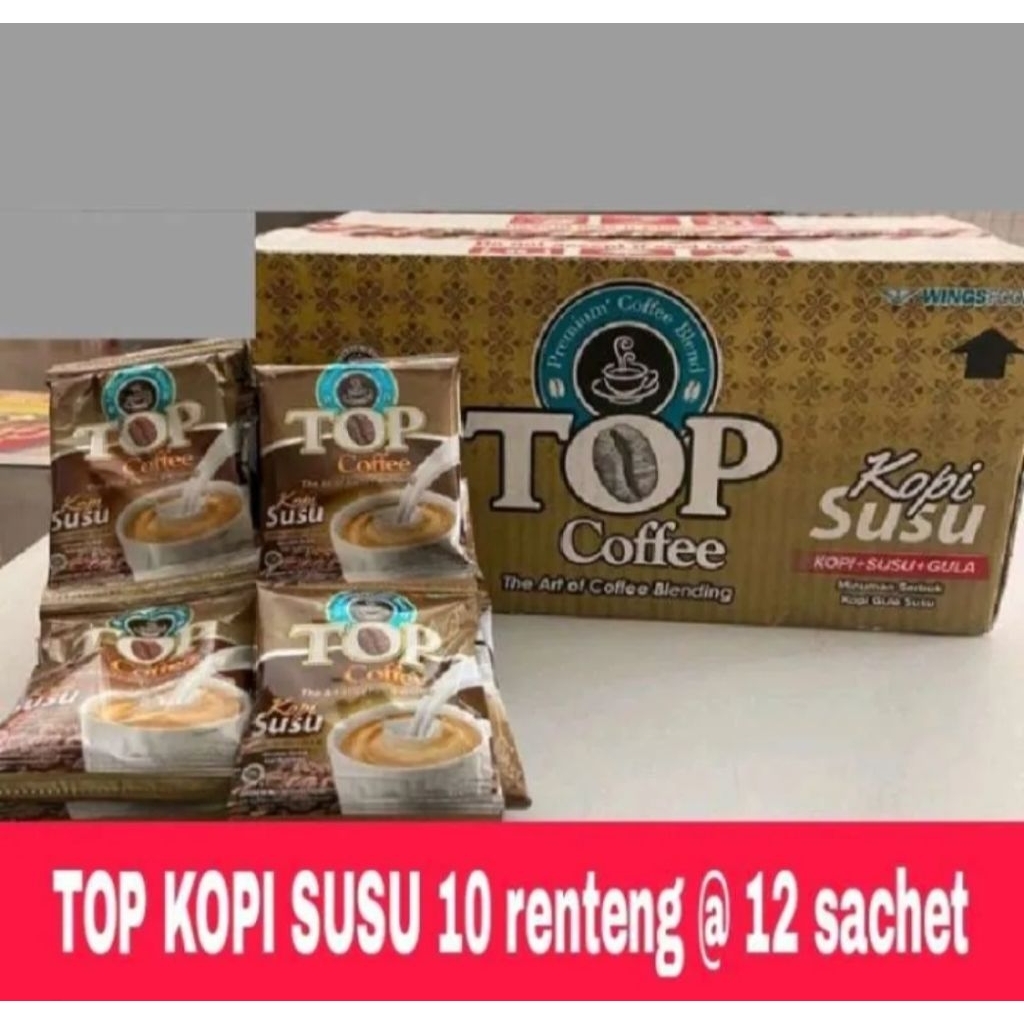 

Kopi Top Coffe Susu 1 Karton Isi 10 Renceng Isi 12 Sachet