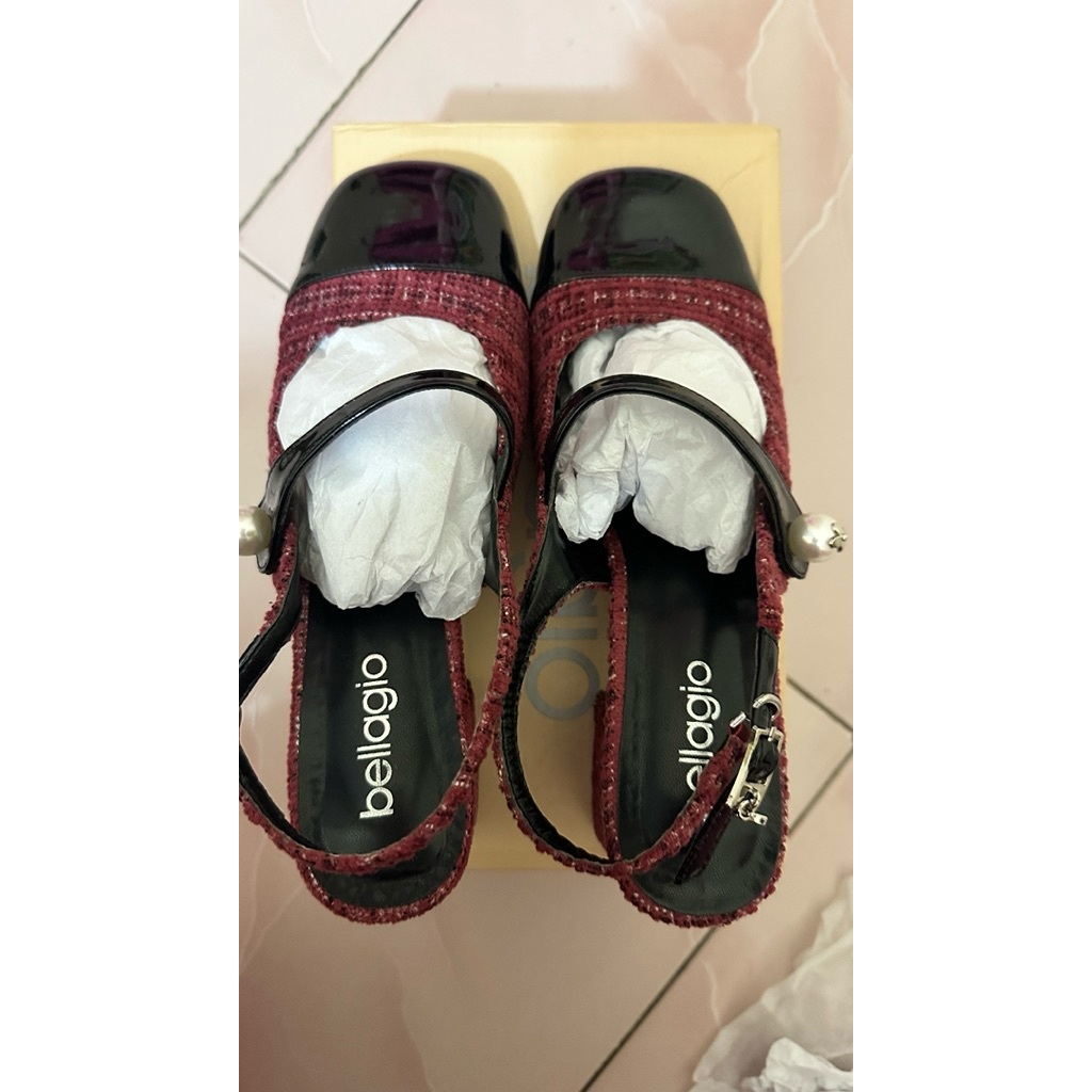 Sendal bellagio wanita cantik sendal sepatu Bellagio Maroon Original