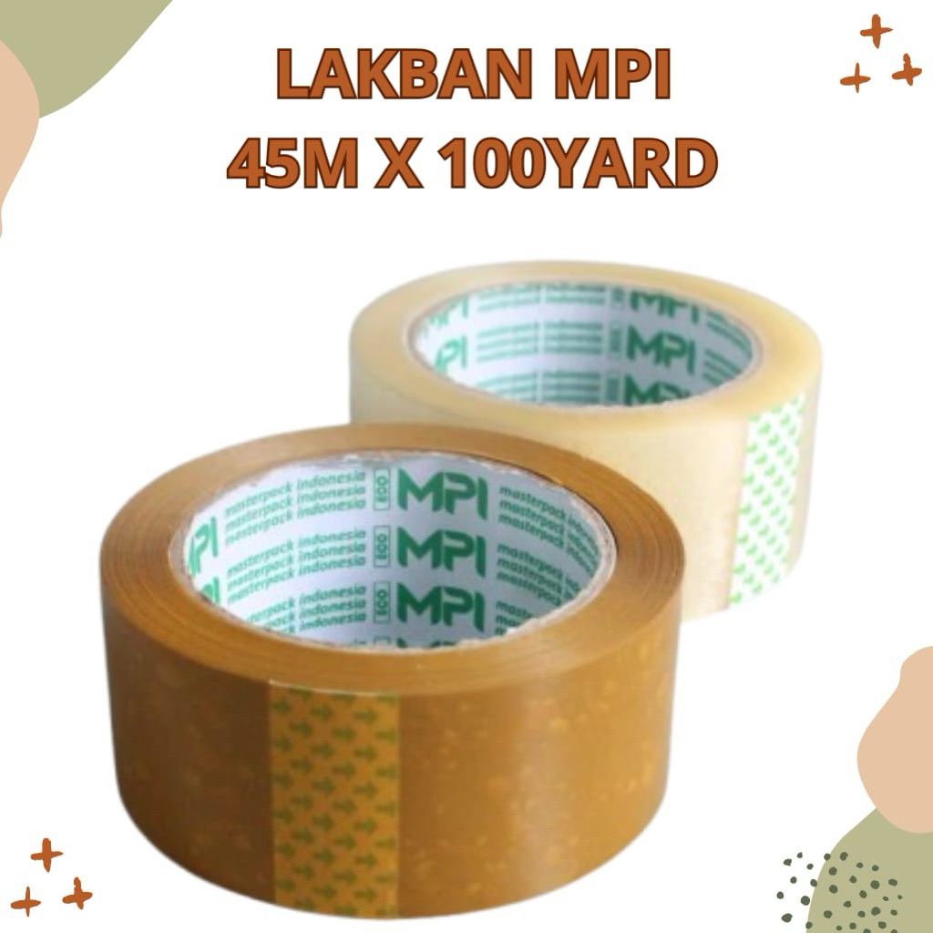 

LAKBAN Merk MPI 45MM X 100Yard 100% ORIGINAL LAKBAN BENING LAKBAN COKLAT