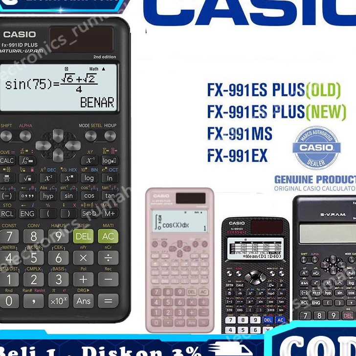 

BISA COD Kalkulator Scientific Casio ilmiah FX991EX991ESPlus Calculator Scientific Casio Kalkulator Casio Scientific 417 FungsiDua Sumber Tenaga Baterai Dan Tenaga Matahari4 Konstanta Rumus