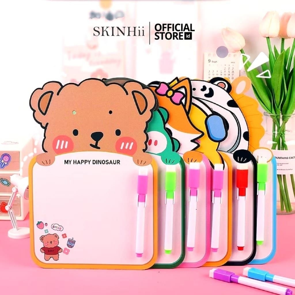 

SKINHii - Papan Tulis Mini Anak Karakter Lucu / Papan Tulis Anak Free Spidol Bisa Dihapus Dan Tali Gantung / Papan Tulis Mini