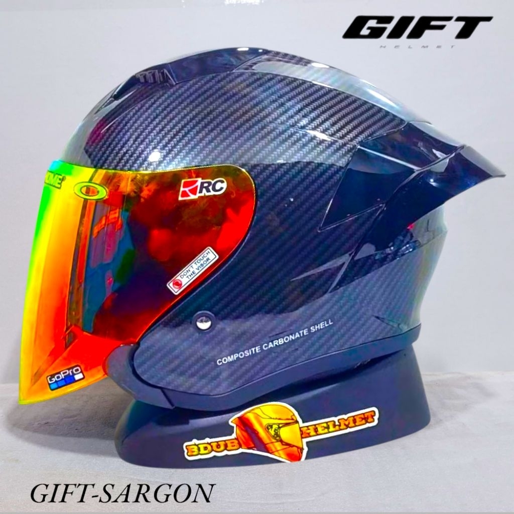 Helm gift sargon carbon paket ganteng