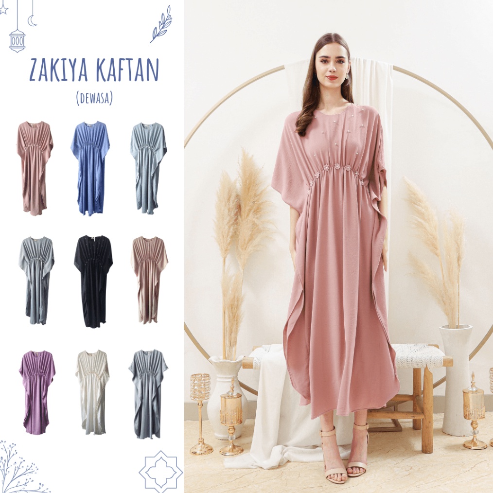 KODE Y58J LA LA LAND ZAKIYA KAFTAN DEWASA  Baju Lebaran  Gamis  Maxi Dress  Kaftan Lebaran  Long Dre