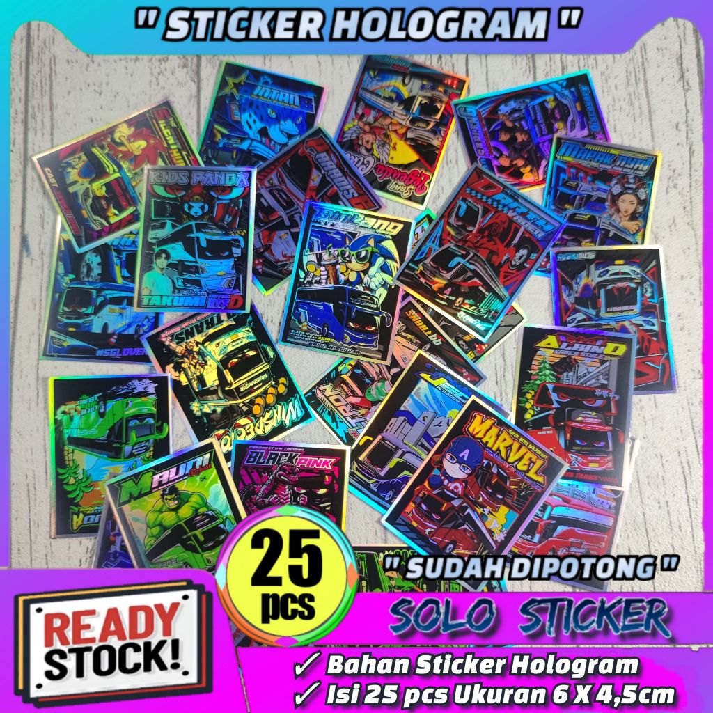 

25 pcs STICKER Bus Mania Telolet Basuri HOLOGRAM ANTI AIR - SUDAH DIPOTONG