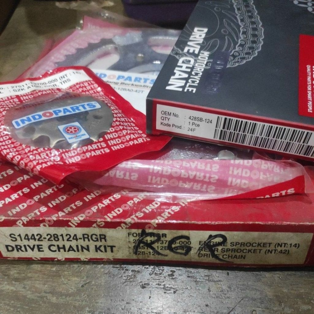 1set gear rantai Suzuki RGR 150  chain kit RGR 150 Indoparts