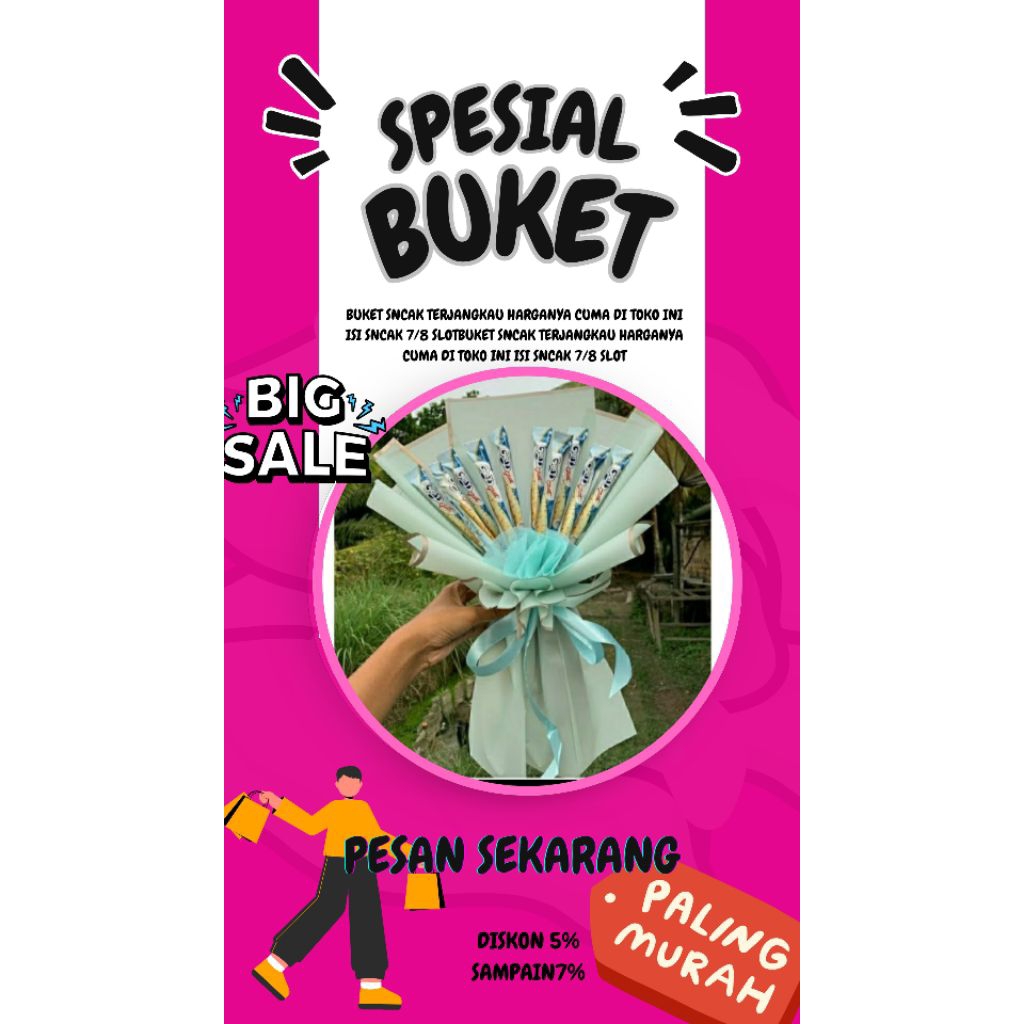 

buket sncak terjangkau harganya cuma di toko ini isi sncak 7/8 slot