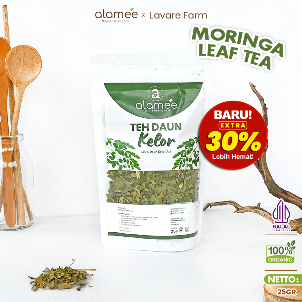 

ALAMEE Moringa Tea Teh Daun Kelor Herbal Alami Flower Asli Kering Organik 25gr BUMA