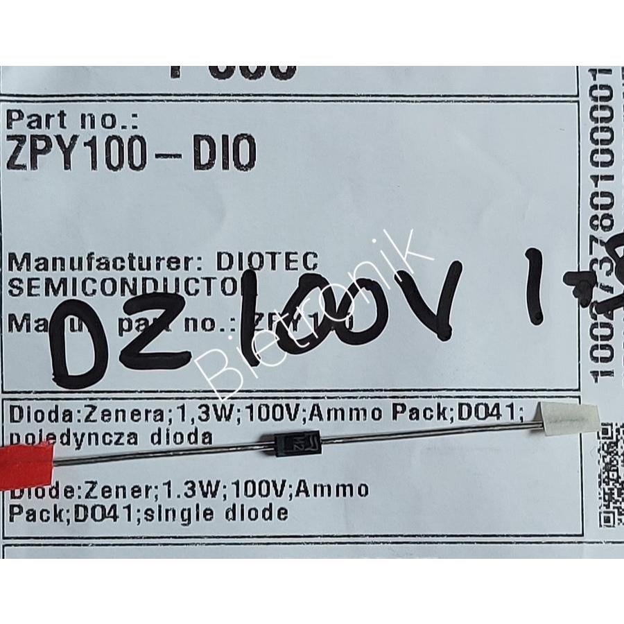 Dioda Zener 100V 1.3W DO41 ZPY100 Original DIOTEC SEMICONDUCTOR