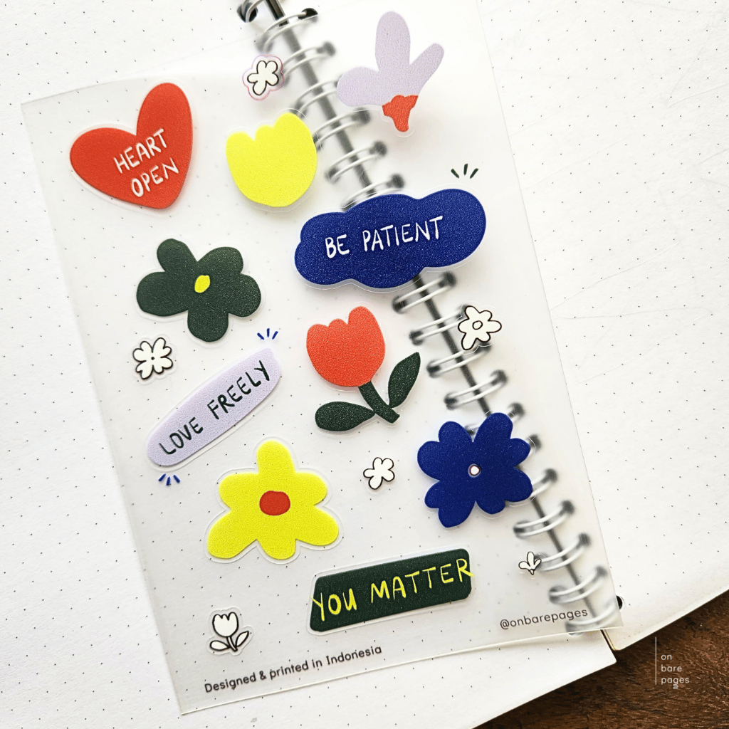 

On Bare Pages transparan sticker love freely - stiker journaling tumbler sticker laptop waterproof