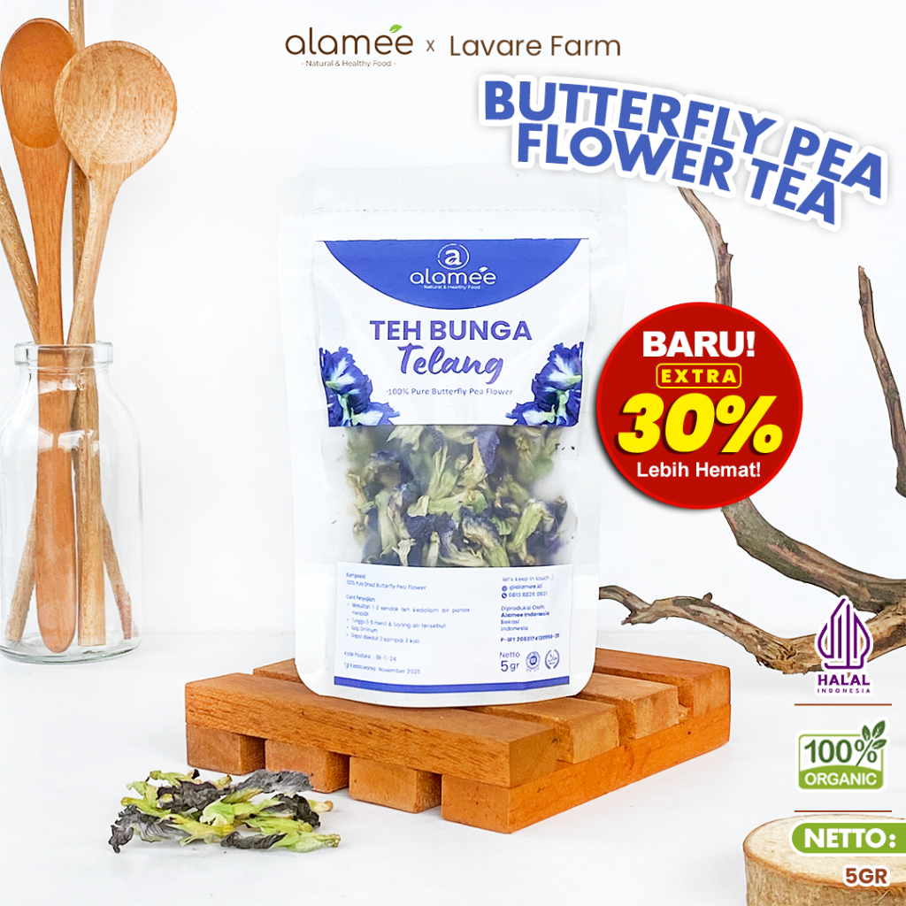 

Teh Bunga Telang Kering Butterfly Pea Tea Herbal Organik Alami 10 Gr BUMA