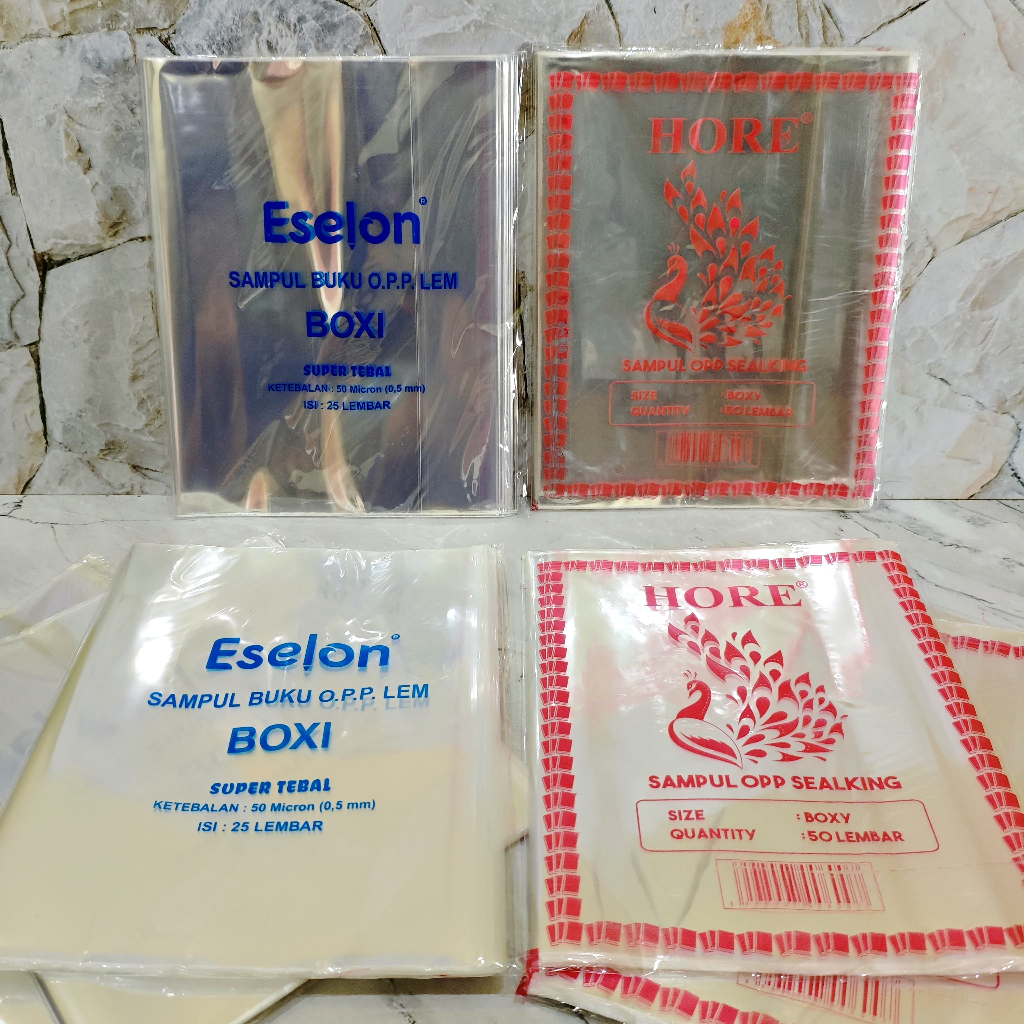 

SATU PACK ( 25 LEMBAR ) Sampul Plastik Buku Tulis Boxi Sampul Plastik Buku Boxy