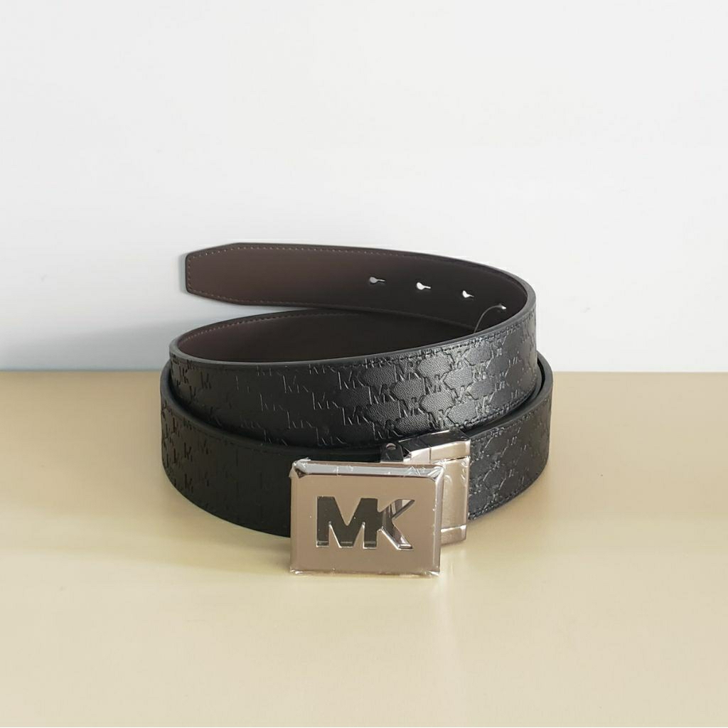 tas MK 34mm Ctfr fcd Riversible Belt for men. Embos Black / Dark Brown