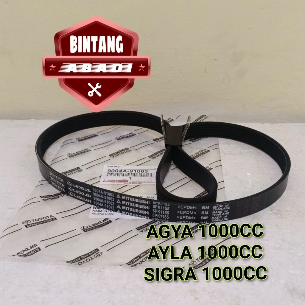 FAN BELT AGYA 1,0 AYLA SIGRA 1000CC FAN BELT AGYA AYLA 1000CC 6PK1155
