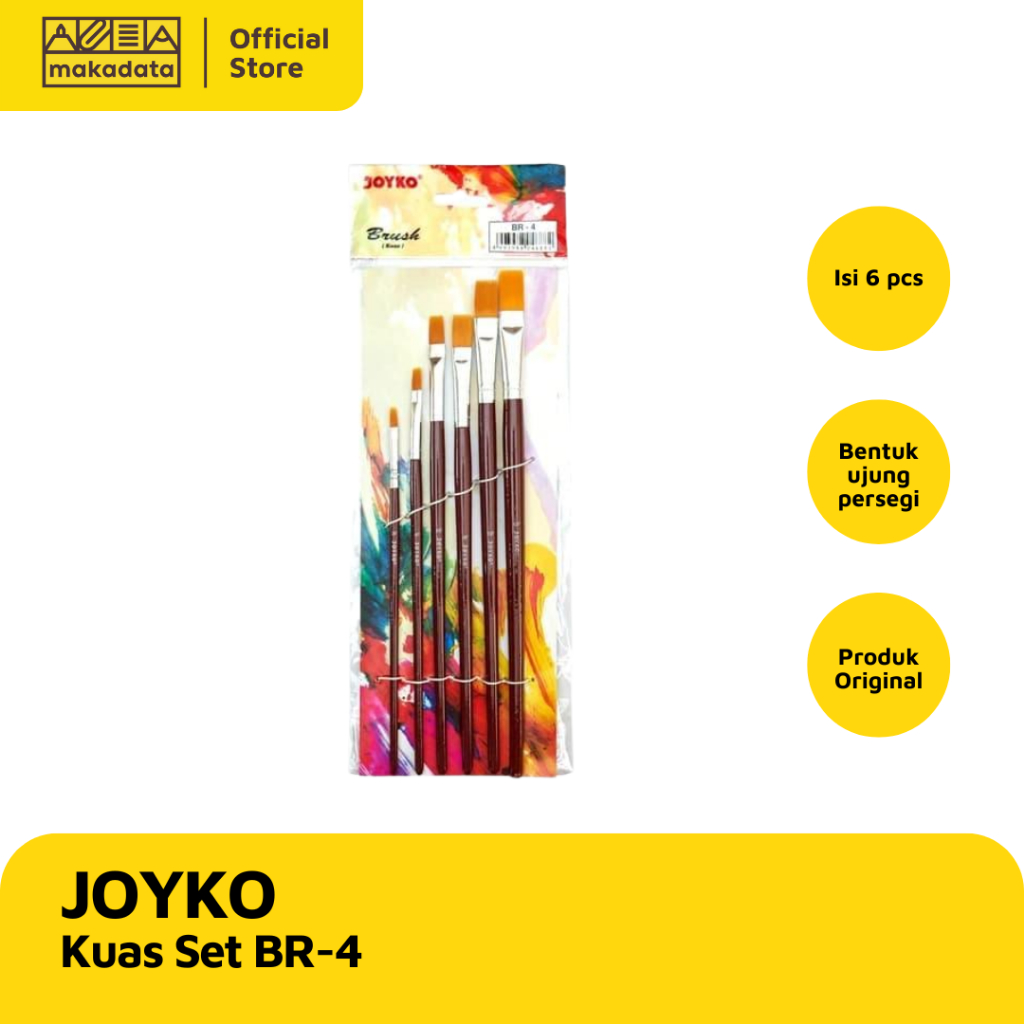 

KUAS LUKIS JOYKO SET 6 BR-4 (1 PCS) MURAH