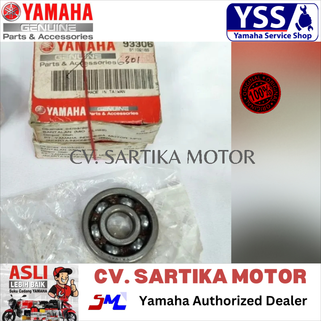Bearing laher Gir Rasio Depan 6301 Mio Sporty smile Nouvo Z Xeon Rc 93306-301Ys original