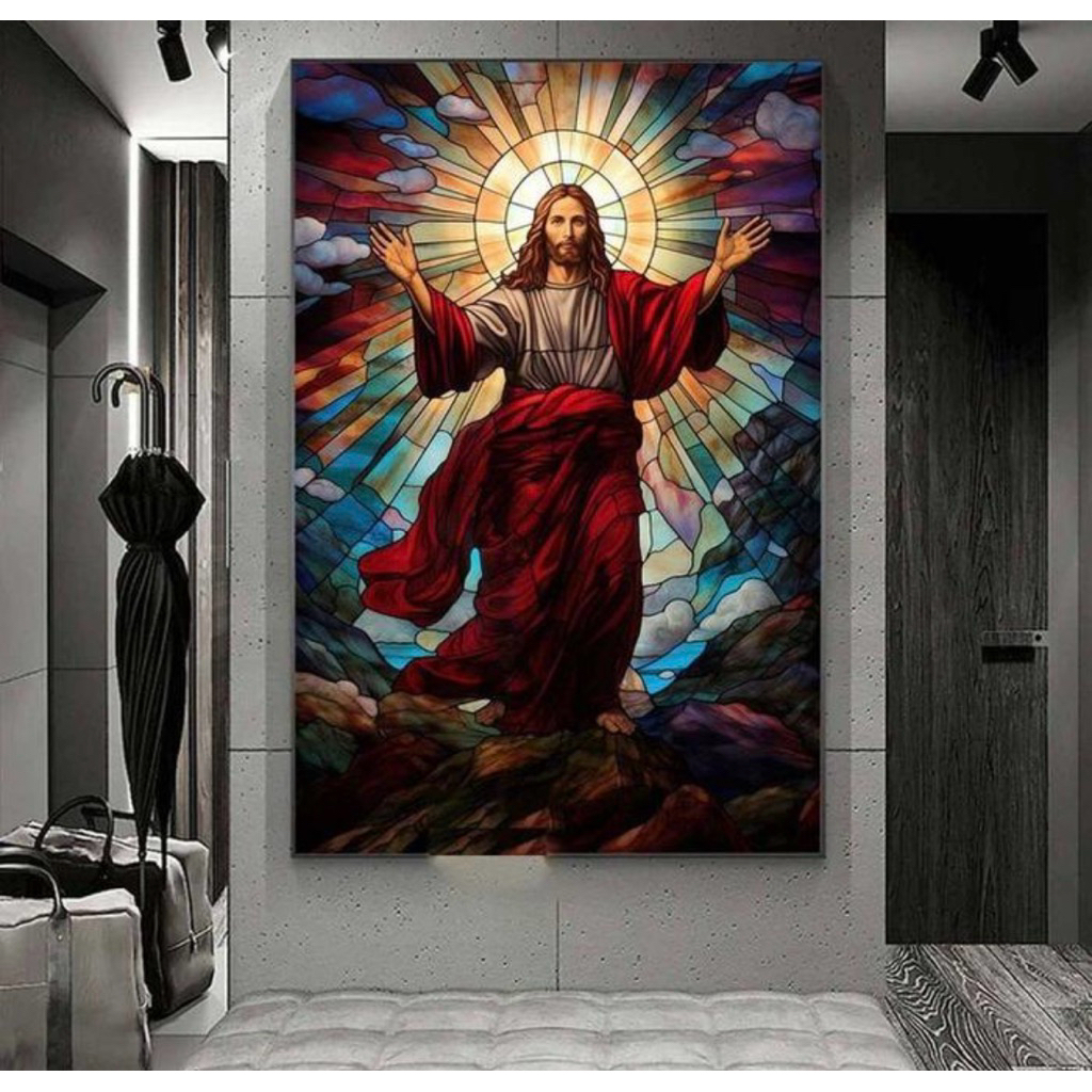 Lukisan Kanvas Tuhan Yesus Dekorasi Dinding Estetik