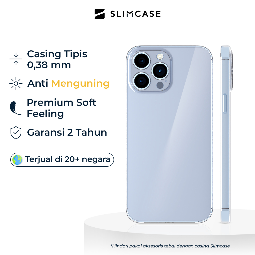 Casing Classic 1 iPhone 13 Series Slimcase - Ultra-Thin 0.38 mm, Transparan & Tidak Menguning