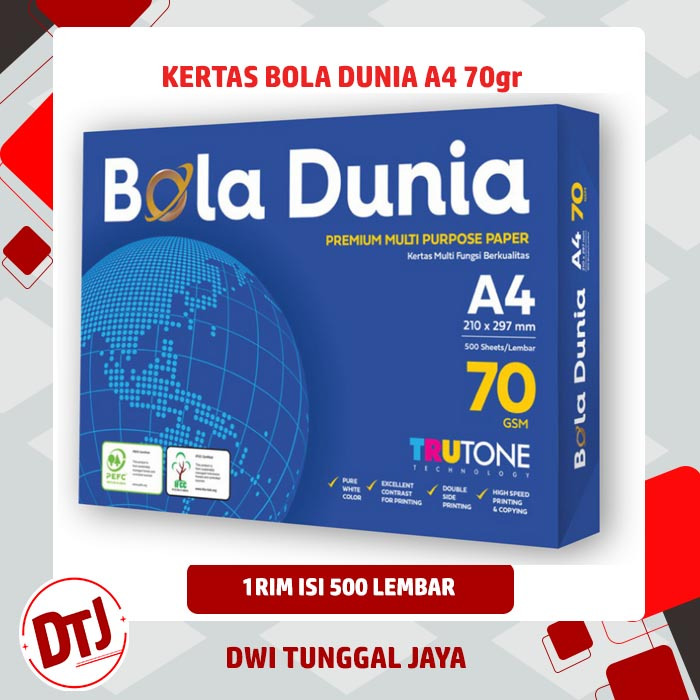 

Kertas Bola Dunia A4 70 gram