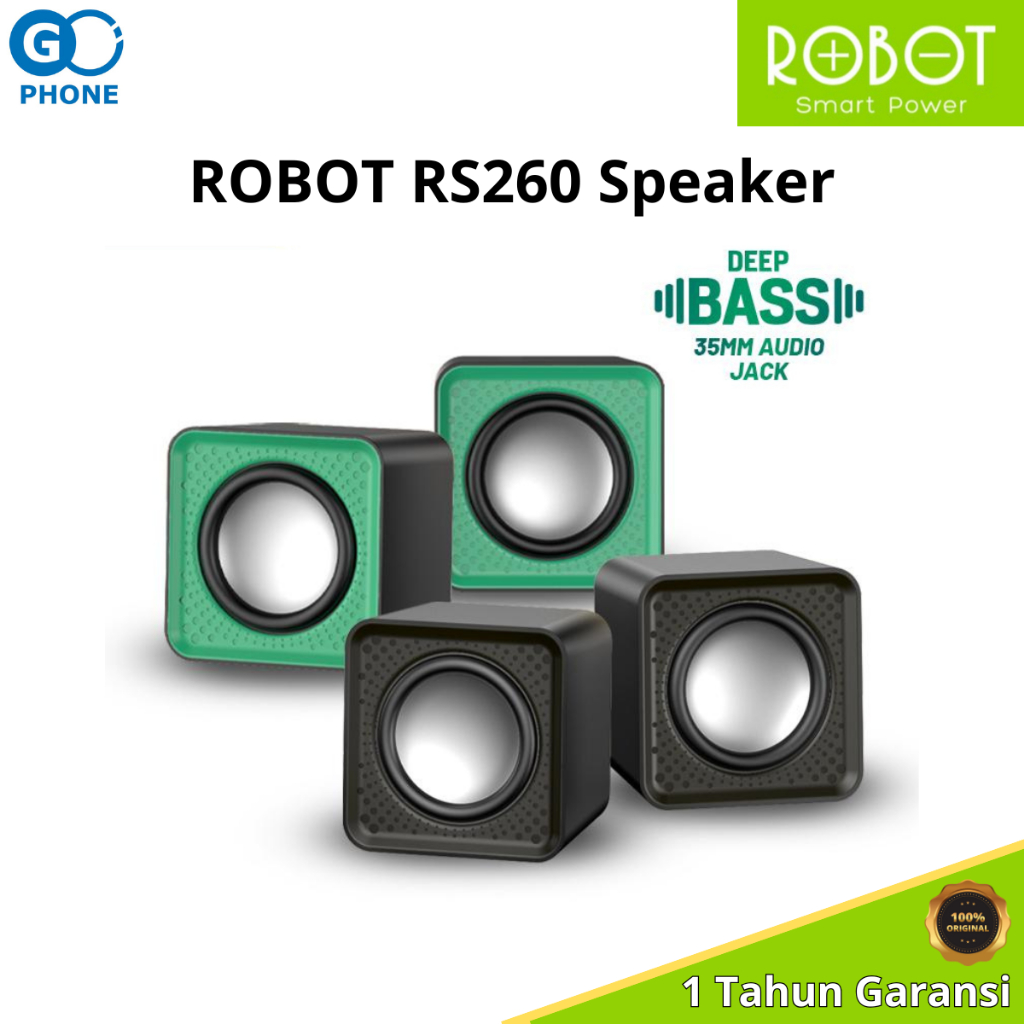 ROBOT Speaker Komputer RS260 Deep Bass 35mm Audio Usb Jack Portable for Gaming Komputer Laptop