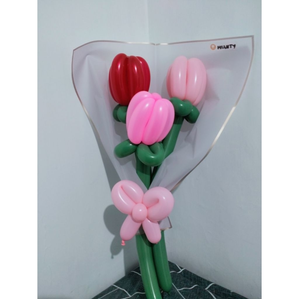 buket bunga balon 3 tangkai wisuda graduation
