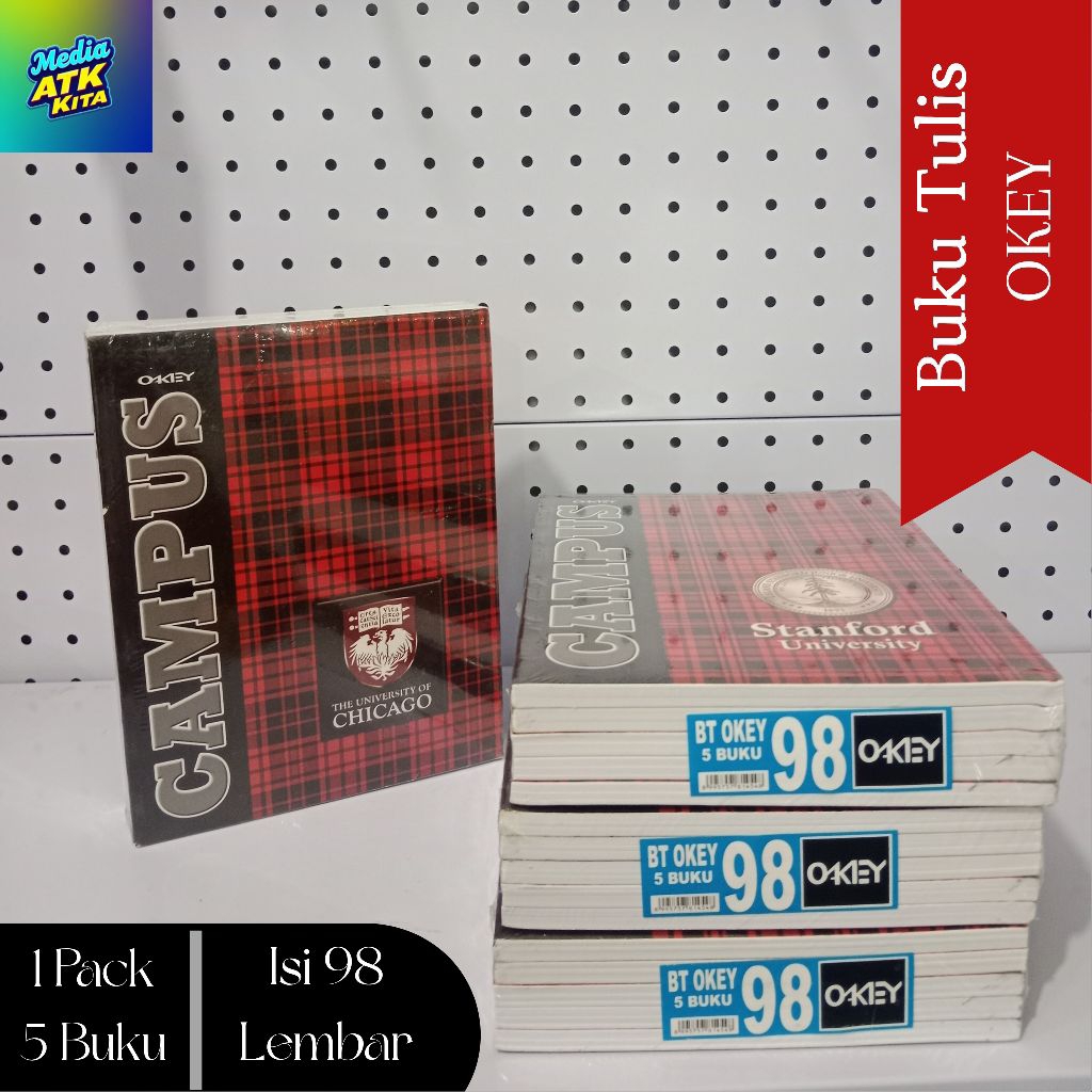 

Buku Tulis Pendek Campus OKEY Isi 98 Lembar, 1 Pack (5 Buku)