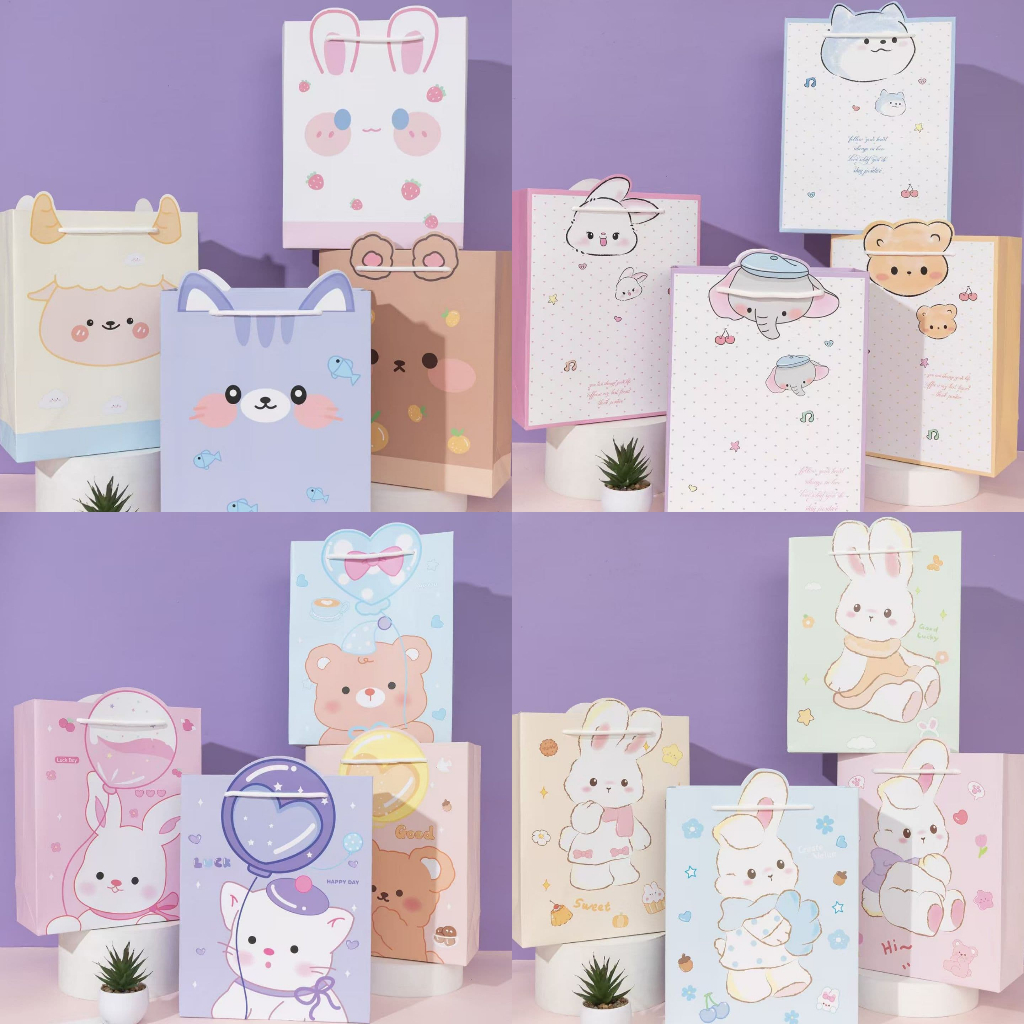 

Paper Bag Tali Pond Premium Bahan Tebal / Goodie Bag / Hand Bag Vertikal Horizontal Lucu Pastel Colourful
