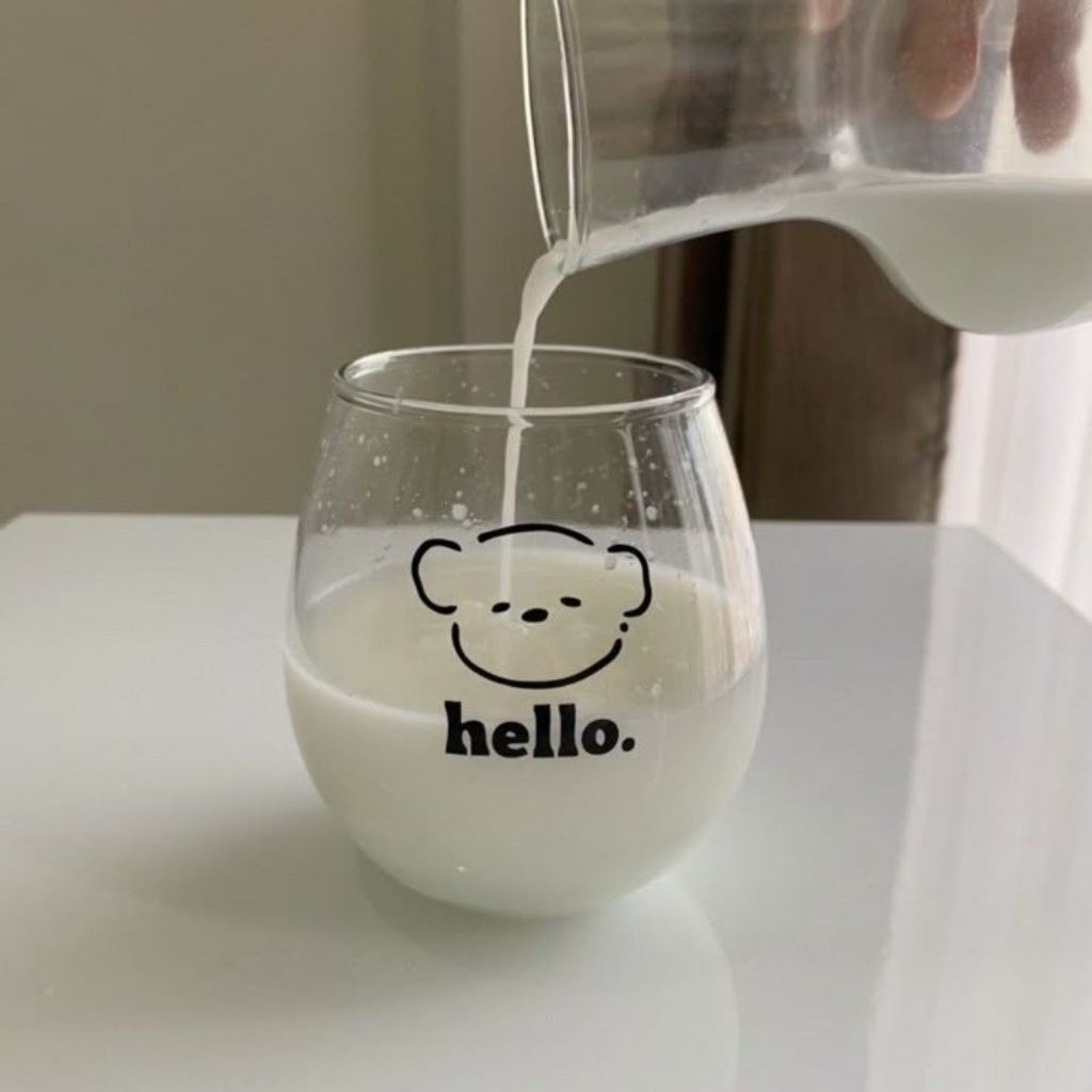 NEW ARRIVAL  Gelas Korea Aesthetic | Gelas Kaca | Gelas Motif | Gelas Karakter | Gelas Transparan |