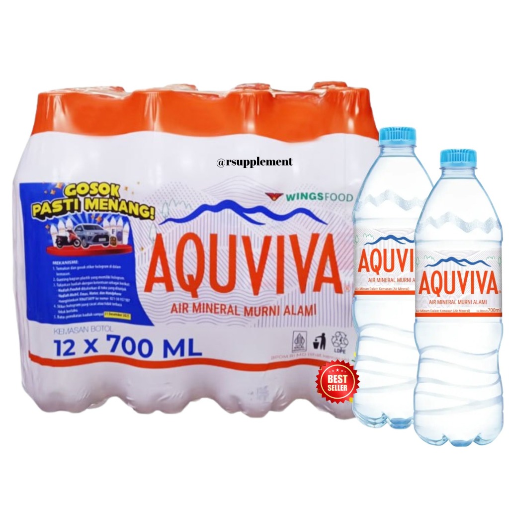 

Aquviva Minerale Water 700ml x 12 Pcs Air Minum Mineral Alami Kemasan Botol