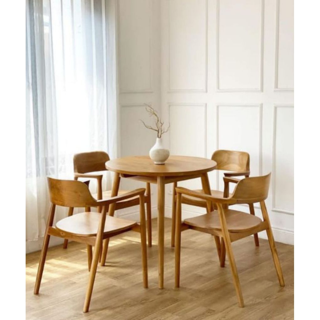 Meja Makan Minimalis Kayu Jati / Kursi Cafe Minimalis / Meja Kursi Cafe Minimalis