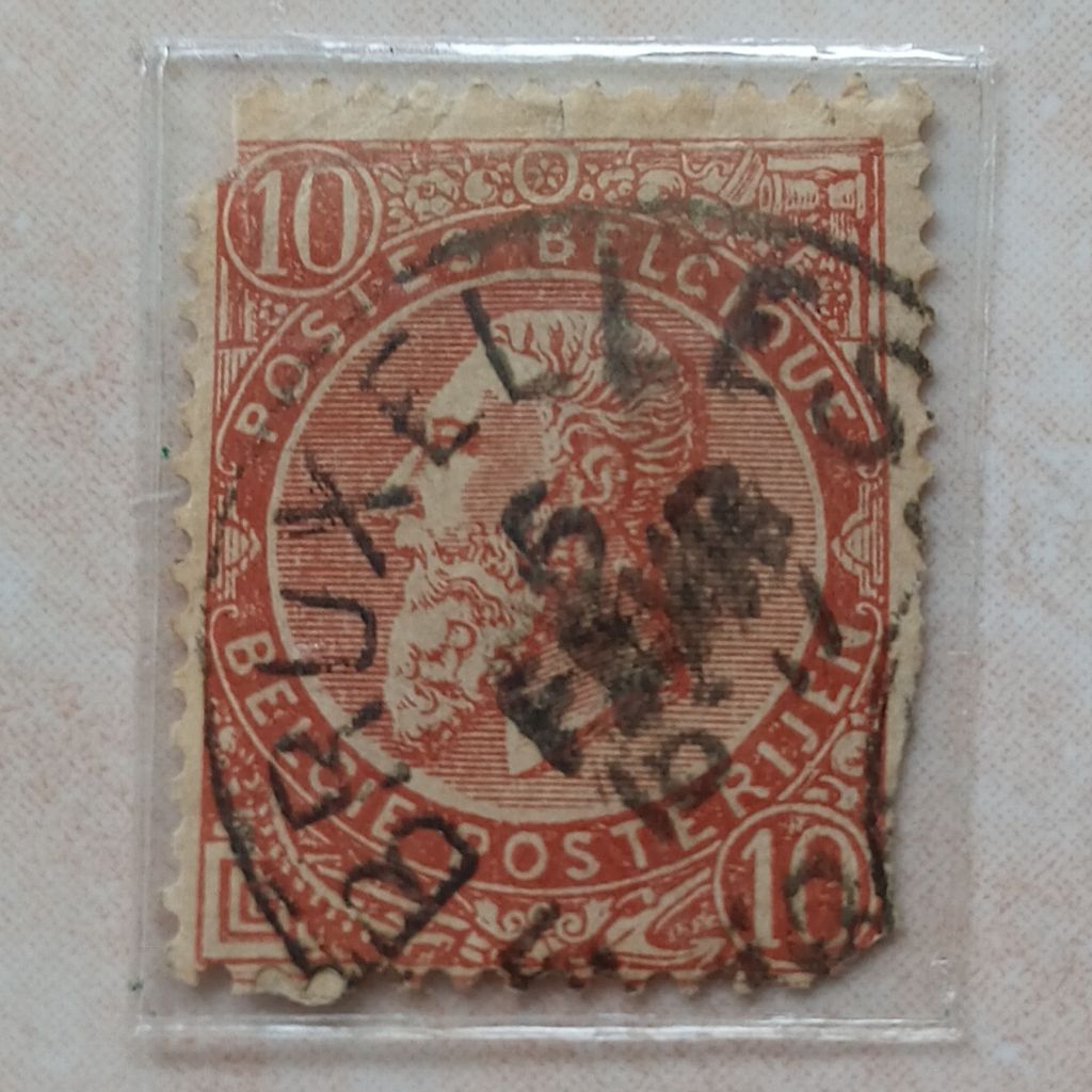 

Prangko Kuno Tua Belgium Belgia King Leopold II 10 Centimes 1893 - YN2449