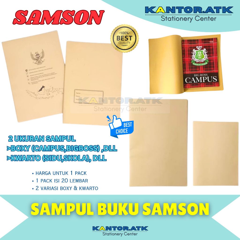 

Sampul Buku Polos/Nama Boxy Kwarto SAMSON (20Lembar)