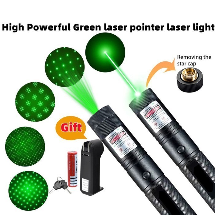 Laser Hijau Green Laser Pointer Jarak Jauh 303 Baterai Charge