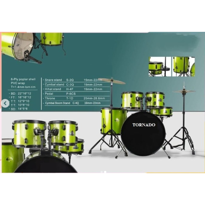 Drum Akustik Tornado By Mapex Tornado TOR525FT / Tornado TOR 525 FT / Tornado TOR 525 FT Original Ta