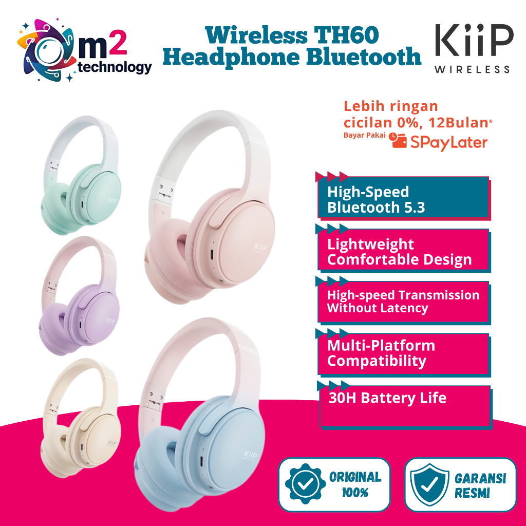 KiiP Wireless TH60 Headphone Bluetooth Wireless Headset Earphone Laptop With Mic