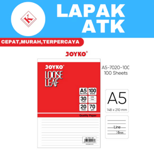 

Loose Leaf Joyko A5 50 lembar / Isi Refill Kertas File +
