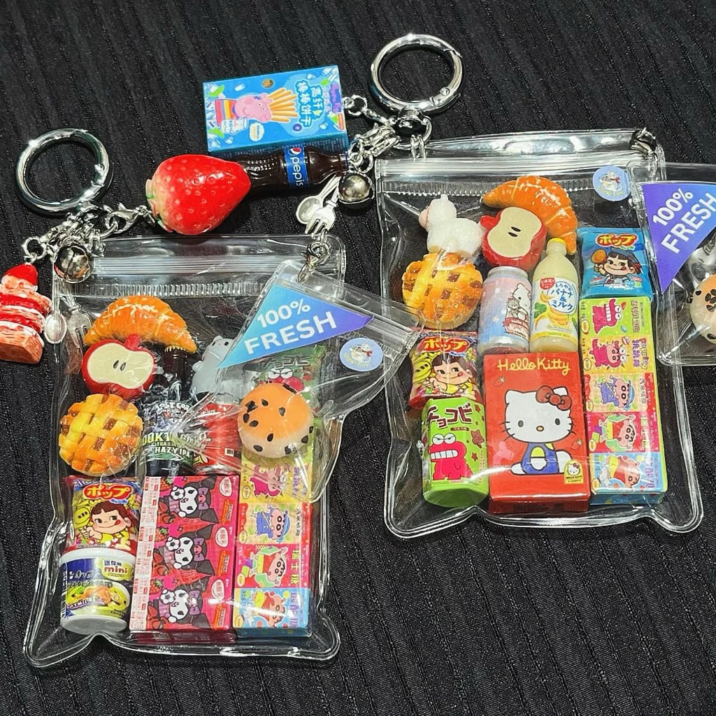 japanese food trinkets keychain /trinket ganci/keychain pouch trinkets food and snack /Taba squishy/