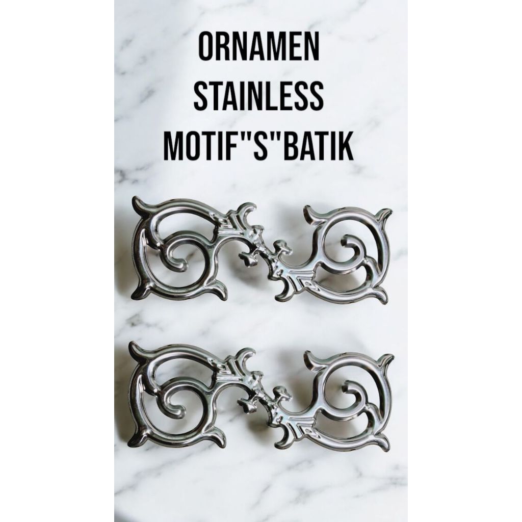 ORNAMEN PAGAR STAINLESS BUNGA "S" MOTIF