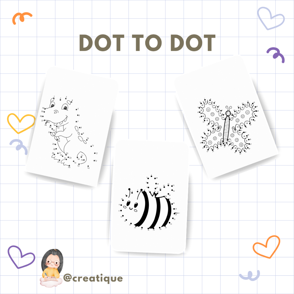 

[20 LEMBAR] Lembar Kerja Dot to Dot / Menghubungkan Titik | Worksheet untuk Anak PAUD, TK dan SD - Print Kertas Ukuran A5