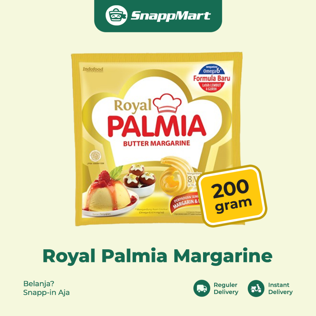 

Royal Palmia Butter Margarine Mentega (200 gram) - REGULER / INSTANT / SAMEDAY - Susu & Olahan