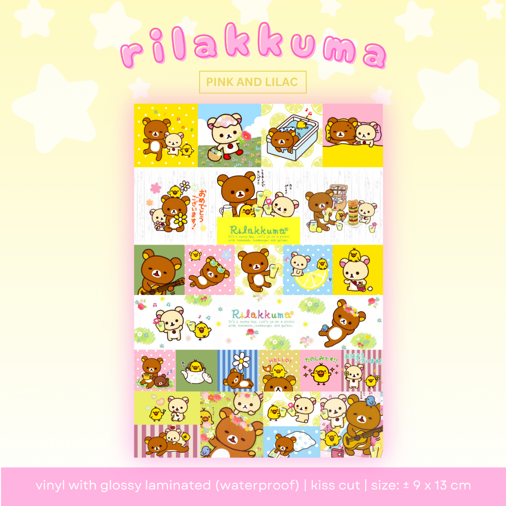

Rilakkuma Sticker Sheet | Deco Stiker Waterproof