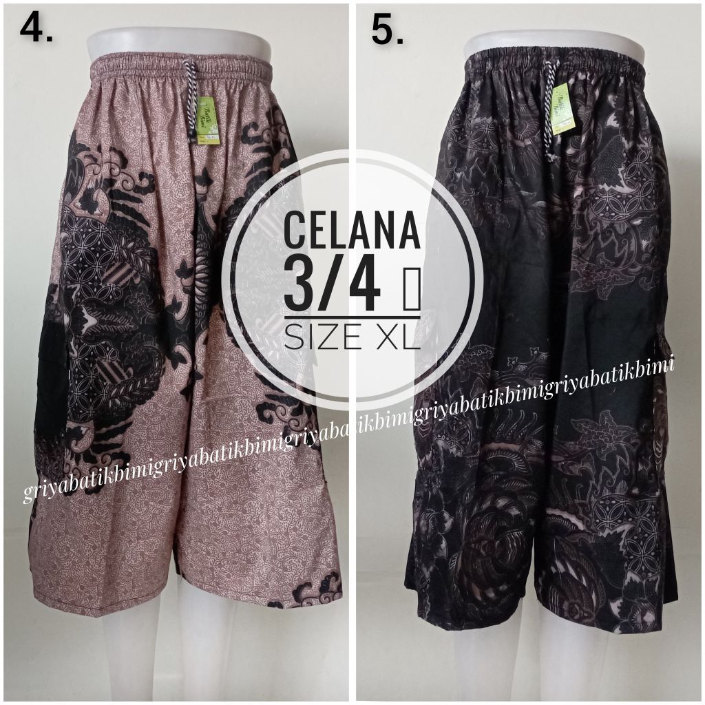 lop Griyabatikbimi celana batik pria size jumbo model 3/4 premium