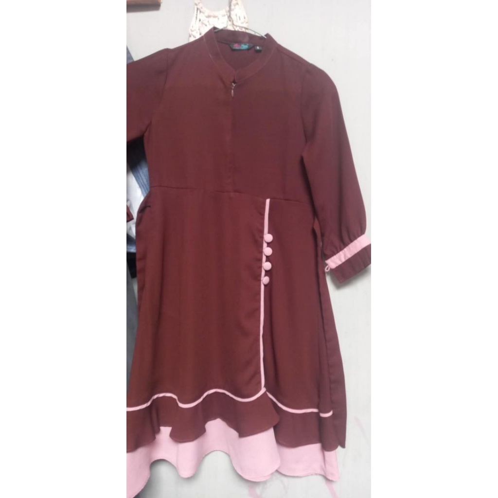 Set gamis anak alwa hijub pl  .