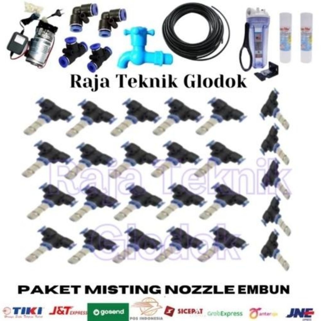 Paket Misting Nozzle Embun 15 Titik Nozzle Spray Embun Kabut Walet