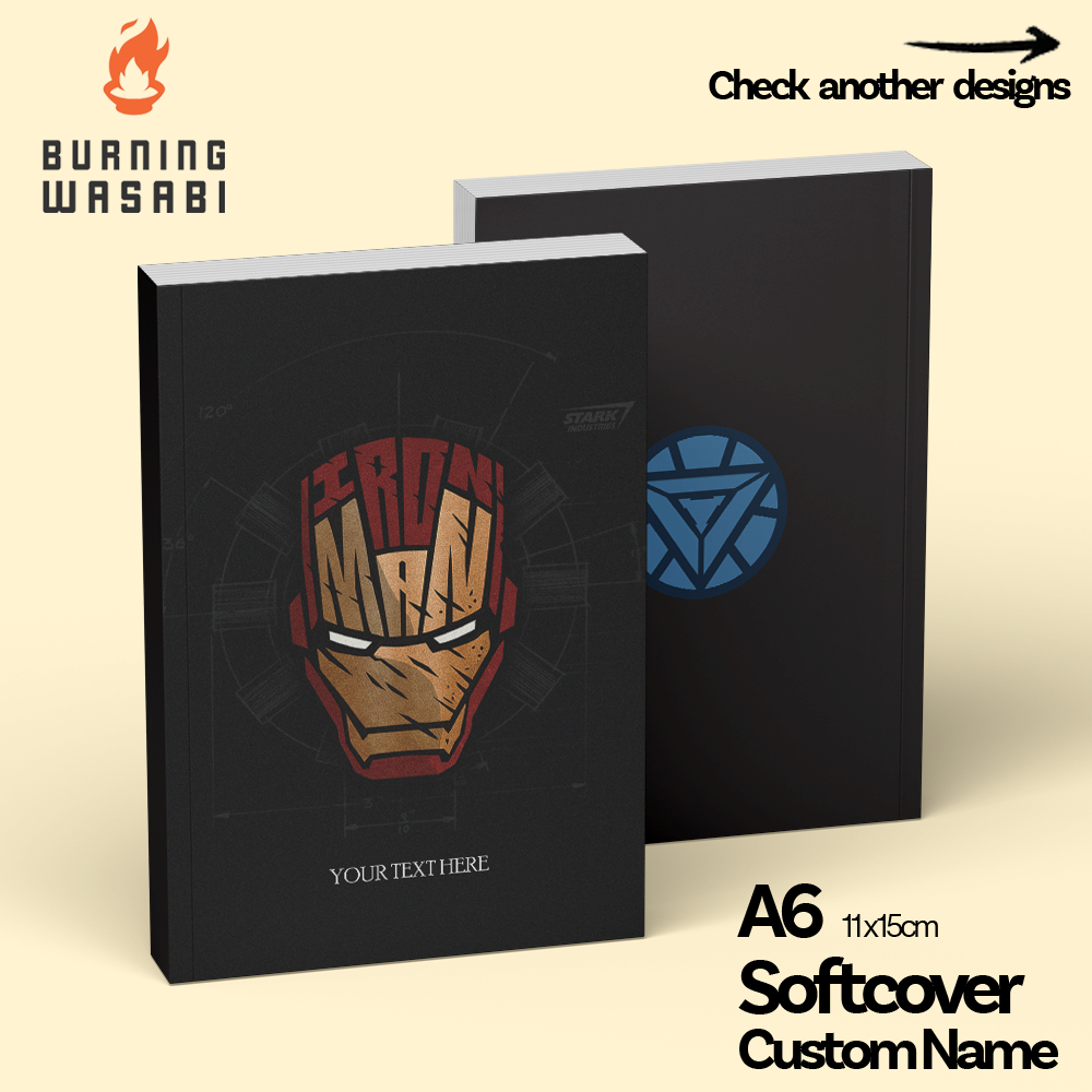 

Buku Saku Pocket Notebook Ironman Marvel Tony Stark Softcover Custom Nama Anime Diary A6 Polos