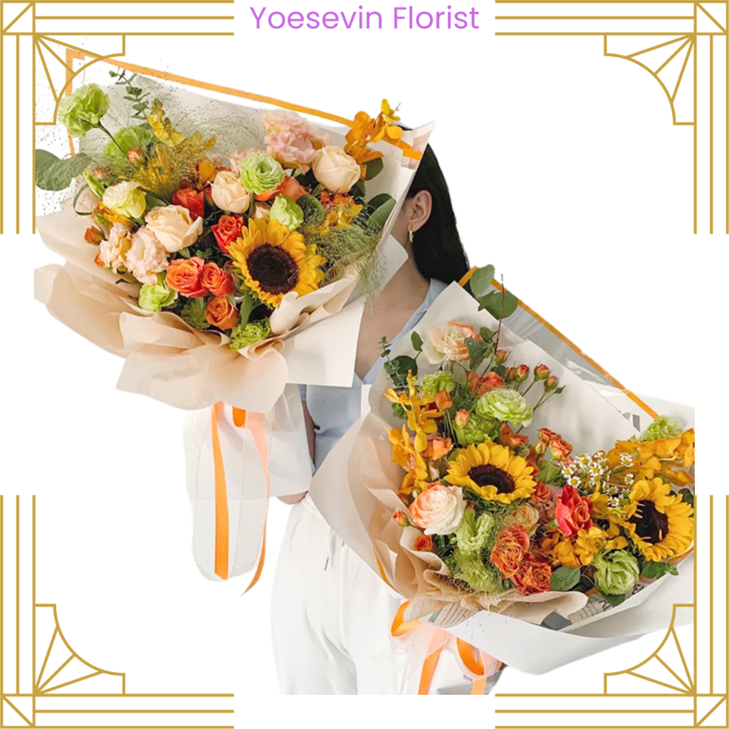 

KB6007 20Lembar Flower Wrapping Transparant Line Color Kertas Buket Bunga Cellophane